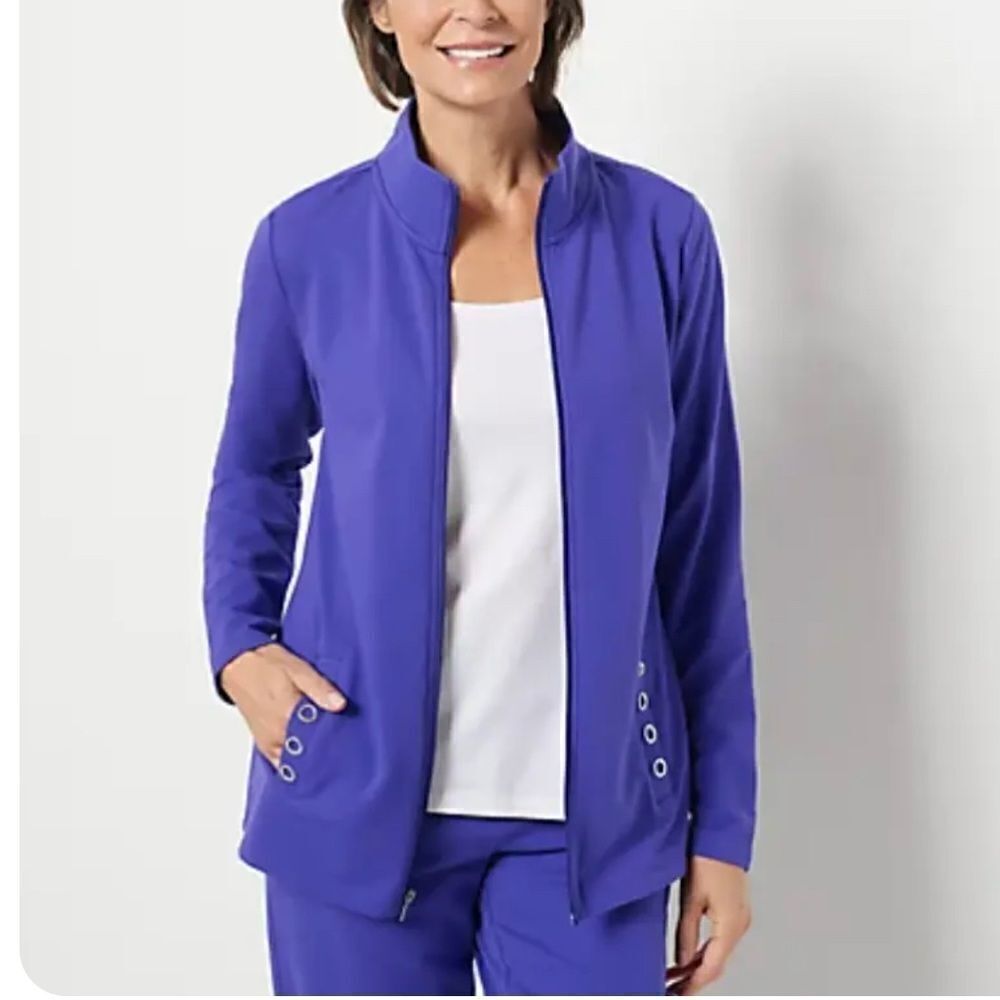 Sport Savvy French Terry Zip-Up Turtleneck Jacket